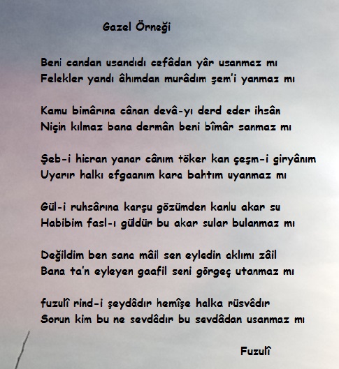 Divan şiiri gazel nedir  gazel örnekleri
