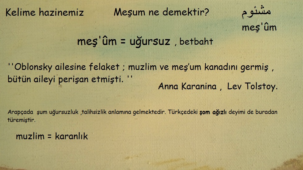 Meşum ne demektir?