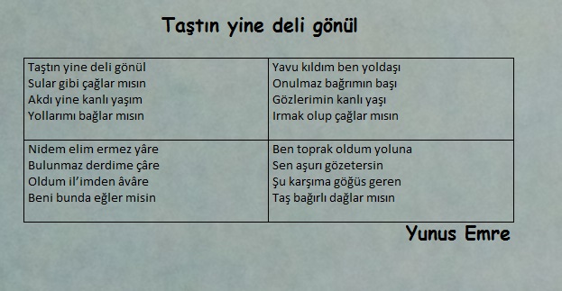 Taştın yine deli gönül ilahisi